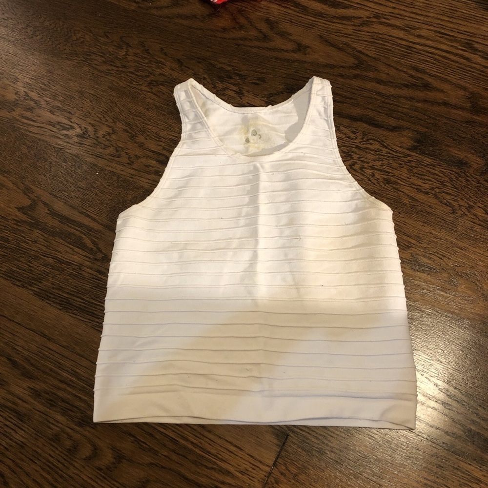 White tank top crop top